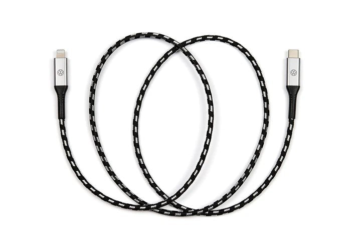 Cablu conectare USB - C la Apple Lightning Volkswagen original 100 cm - CarFun.ro - Accesorii Originale