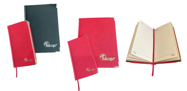 Caiet MG din piele – negru, format S/M, accesoriu lifestyle original MG - CarFun.ro - Accesorii Originale