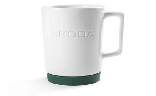 Cana Portelan Skoda cu Suport din Silicon - 350 ml - CarFun.ro - Accesorii Originale