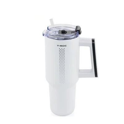 Cana Termica Volkswagen T-Roc Stanley Cup 0.9L Inox Mistral Grey cu Pai - CarFun.ro - Accesorii Originale