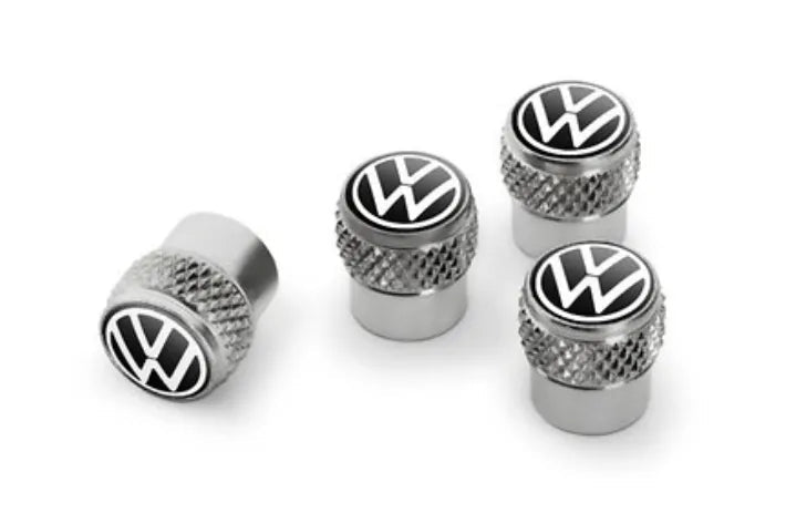 Capace ventil Volkswagen Original New Design – set 4 buc, argintii, aluminiu - CarFun.ro - Accesorii Originale
