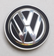 Capac central janta Volkswagen original, negru satinat cu sigla cromata