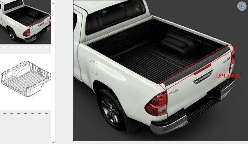 Captuseala din polietilena pentru spatiu de incarcare maxim - Toyota Hilux - CarFun.ro - Accesorii Originale