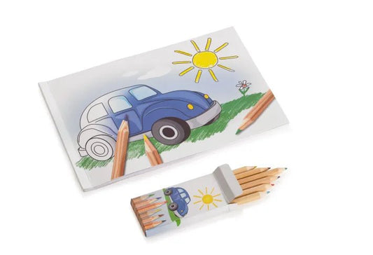 Carte de Colorat Volkswagen cu 6 Creioane Colorate - 24 Pagini cu Motive pentru Copii - Volkswagen Shop