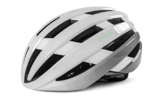 Casca pentru ciclism sosea Skoda, alb, aerodinamica, marime S/M (54 - 58 cm) - CarFun.ro - Accesorii Originale