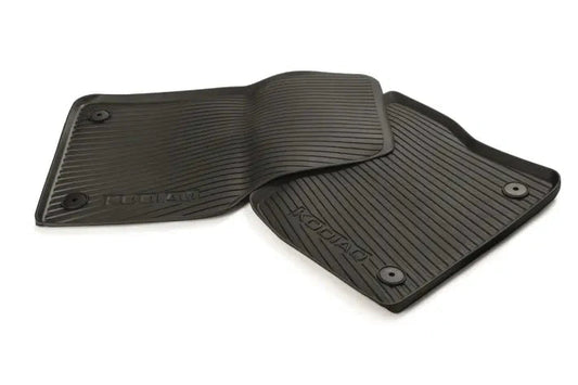 Covorase auto all - season fata Škoda Kodiaq NS7, negru, cu sistem de prindere prin buton - CarFun.ro - Accesorii Originale