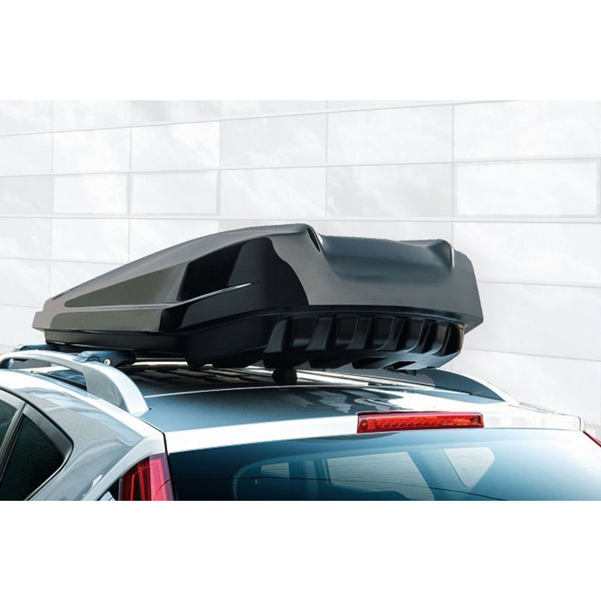 Cutie portbagaj Strike 480L Negru Lucios – deschidere pe ambele parti, 75kg, ABS+PST - CarFun.ro - Accesorii Originale