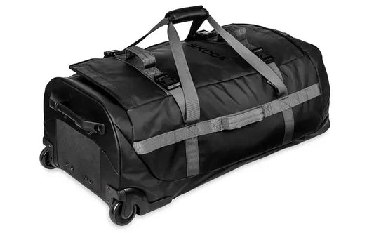 Geanta de Voiaj Skoda cu Roti - 90L, Impermeabila, Neagra - CarFun.ro - Accesorii Originale