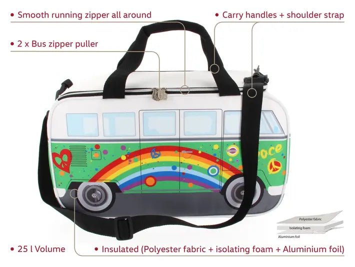 Geanta frigorifica Volkswagen T1 Bulli Campervan 25L design retro - CarFun.ro - Accesorii Originale