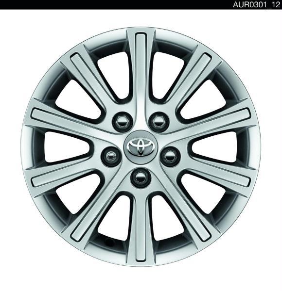 Janta aliaj Toyota Corolla Hybrid – 16" Argintiu, 10 spite – PZ49PE0673ZQ - CarFun.ro - Accesorii Originale