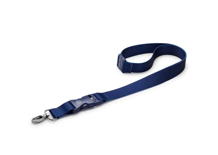 Lanyard Volkswagen albastru – cu clips detasabil si inchidere de siguranta - CarFun.ro - Accesorii Originale