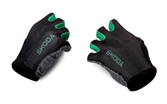 Manusi de ciclism Skoda negru/gri - Manusi respirabile pentru ciclism cu branding Skoda - CarFun.ro - Accesorii Originale