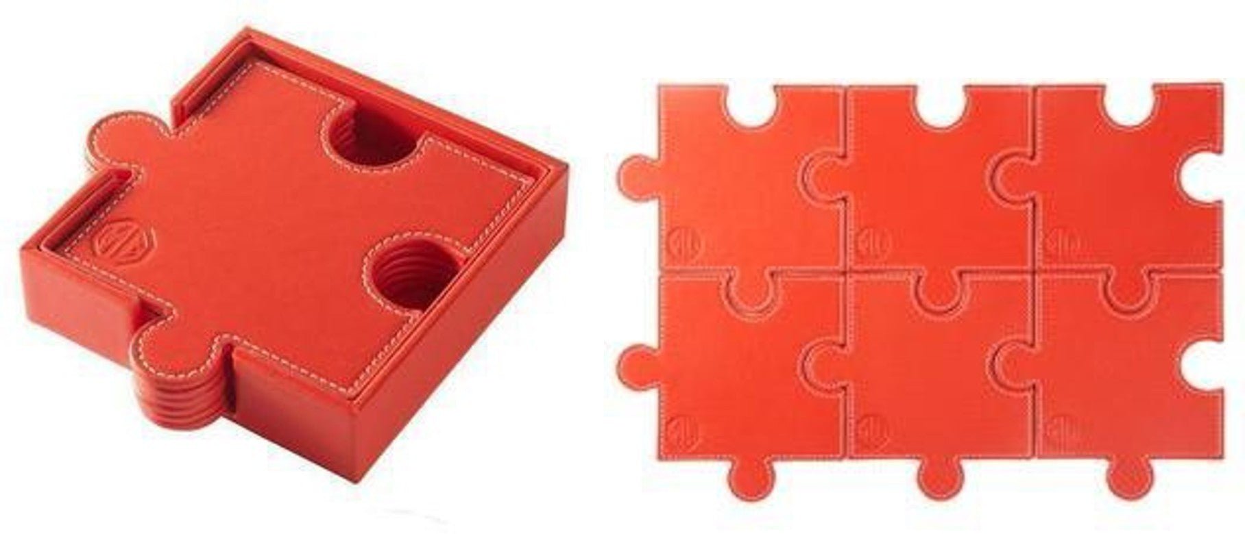 MG 6 Pieces Coaster Puzzle Red/Black - CarFun.ro - Accesorii Originale