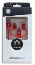 MG USB Cable Red - CarFun.ro - Accesorii Originale