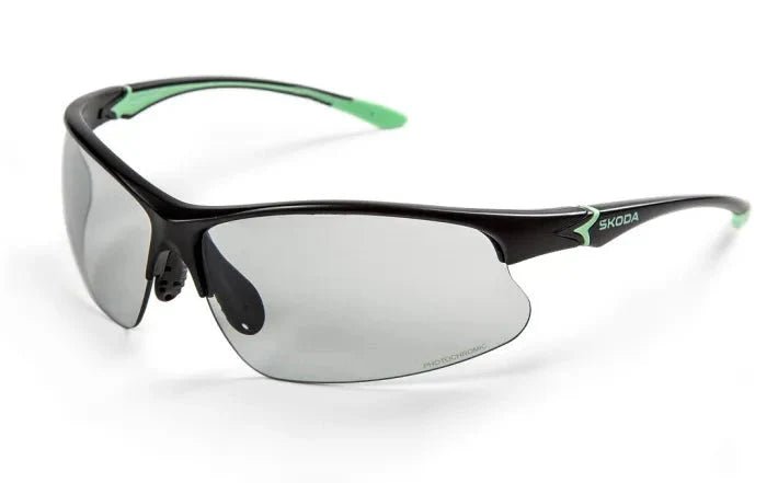 Ochelari de soare fotocromatici pentru ciclism, negri cu detalii electric green - CarFun.ro - Accesorii Originale