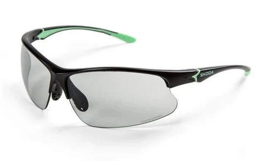 Ochelari de soare fotocromatici pentru ciclism, negri cu detalii electric green - CarFun.ro - Accesorii Originale