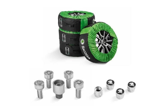 Pachet intretinere si design roti - Set complet cu suruburi de siguranta, huse pentru roti si capace ventil decorative - CarFun.ro - Accesorii Originale