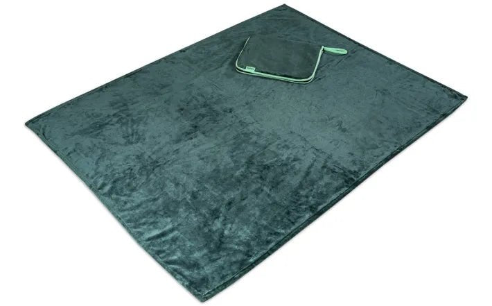 Patura 2 in 1 Skoda – microfleece, verde emerald, se transforma in perna - CarFun.ro - Accesorii Originale