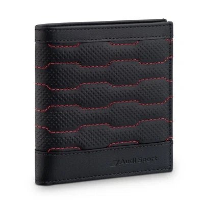 Portofel Audi Sport, Piele, Negru Rosu, Protectie RFID - CarFun.ro - Accesorii Originale Auto