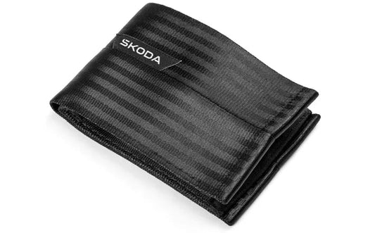 Portofel barbati Skoda, din centuri auto reciclate, anthracit/gri deschis - CarFun.ro - Accesorii Originale