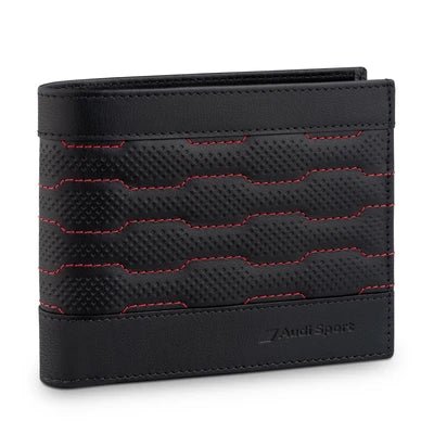 Portofel original Audi Sport din piele - negru/rosu - CarFun.ro - Accesorii Originale Auto
