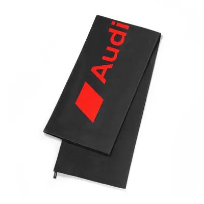 Prosop plaja Audi Sport 80x180 cm – bumbac 100%, gri/rosu - CarFun.ro - Accesorii Originale