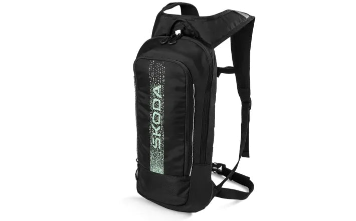 Rucsac Bicicleta Skoda Original 8L – negru / electric green, compatibil cu sistem hidratare - CarFun.ro - Accesorii Originale