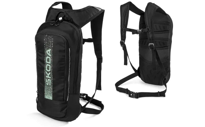 Rucsac Bicicleta Skoda Original 8L – negru / electric green, compatibil cu sistem hidratare - CarFun.ro - Accesorii Originale
