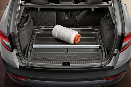 Separator Aluminiu pentru Tavita Portbagaj Skoda – Compatibil cu Modelele Enyaq, Fabia, Kamiq, Kodiaq, Octavia, Scala, Superb - CarFun.ro - Accesorii Originale