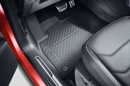 Set 2 covorase fata VW Tiguan Allspace originale, cauciuc negru 
