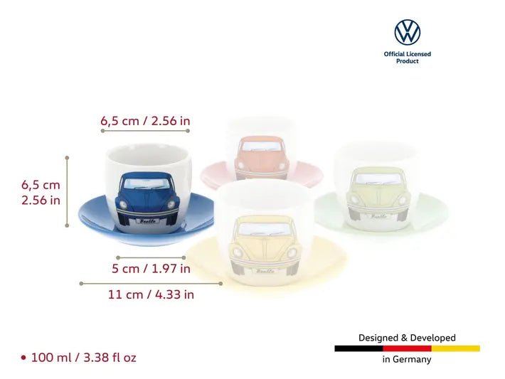 Set cesti espresso Volkswagen 100ml – 4 bucati - CarFun.ro - Accesorii Originale