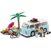 Set constructie Volkswagen T2b Strand 1:35 – 292 piese, 2 figurine si pisica - CarFun.ro - Accesorii Originale