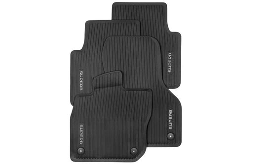 Set covorase all - weather Skoda Superb IV – fata si spate, TPE rezistent - CarFun.ro - Accesorii Originale