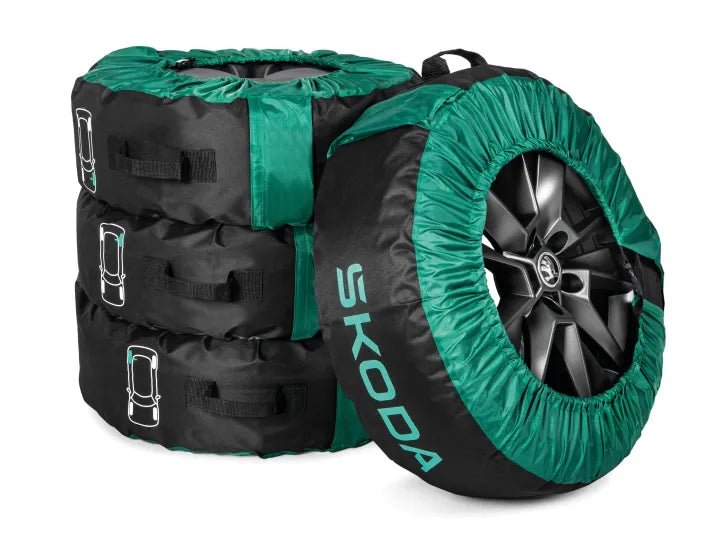 Set de huse pentru roti originale Skoda– compatibila cu jante de 14 - 18 inch - CarFun.ro - Accesorii Originale