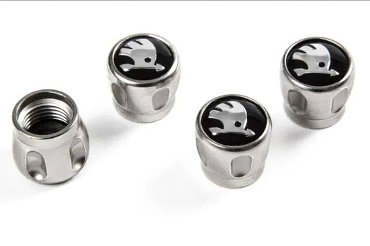 Set decorativ capace ventil cu logo Škoda - 4 bucati - CarFun.ro - Accesorii Originale