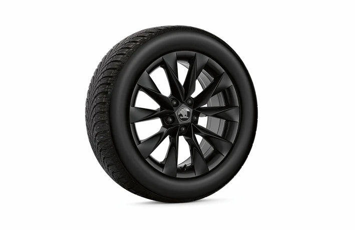 Set roti iarna 17" Skoda Crystal Negru + Bridgestone LM005 – Compatibil Superb IV / Combi (2024–prezent) - CarFun.ro - Accesorii Originale