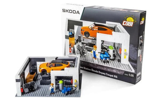 Set Škoda Servicestation cu Set de Construcție Enyaq Coupe RS pentru copii - CarFun.ro - Accesorii Originale