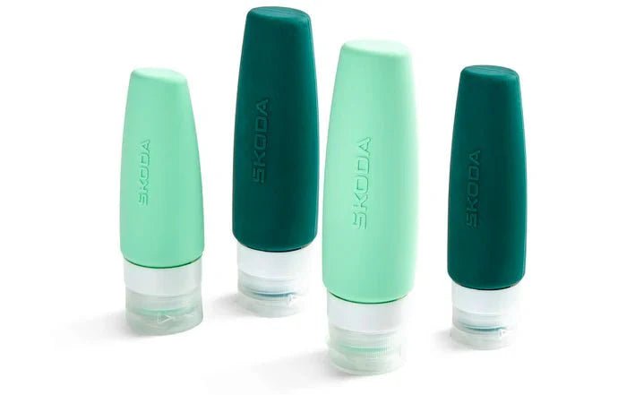 Set sticle de calatorie Skoda din silicon - 4 bucati - CarFun.ro - Accesorii Originale