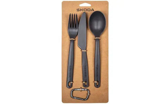 Set Tacamuri de Calatorie Skoda, 4 Piese, Rezistent la Temperatura, Negru Antracit - CarFun.ro - Accesorii Originale