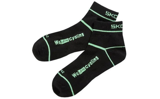 Sosete ciclism negre Skoda, marimea 35 - 38, tratament antibacterian - CarFun.ro - Accesorii Originale