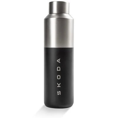 Sticla termo Skoda din inox 600 ml negru argintiu - CarFun.ro - Accesorii Originale