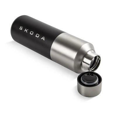 Sticla termo Skoda din inox 600 ml negru argintiu - CarFun.ro - Accesorii Originale