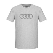 Tricou Audi Rings gri barbati bumbac organic L - CarFun.ro - Accesorii Originale