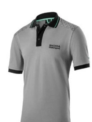 Tricou polo unisex Skoda Motorsport, gri negru - CarFun.ro - Accesorii Originale Auto