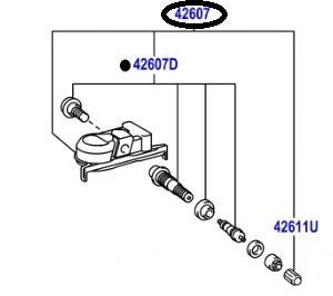 Valva senzor presiune roti Toyota TPMS - CarFun.ro - Accesorii Originale
